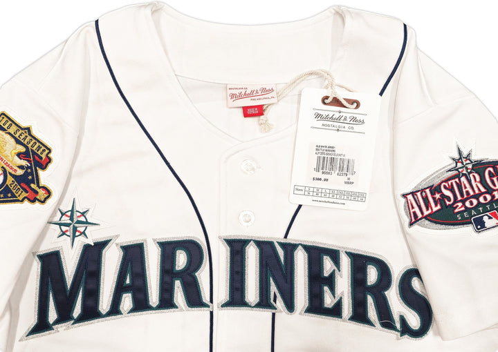 Mariners Ichiro Suzuki Auto White Mitchell Ness 01 ASG Rookie Jersey HOF 25 BAS
