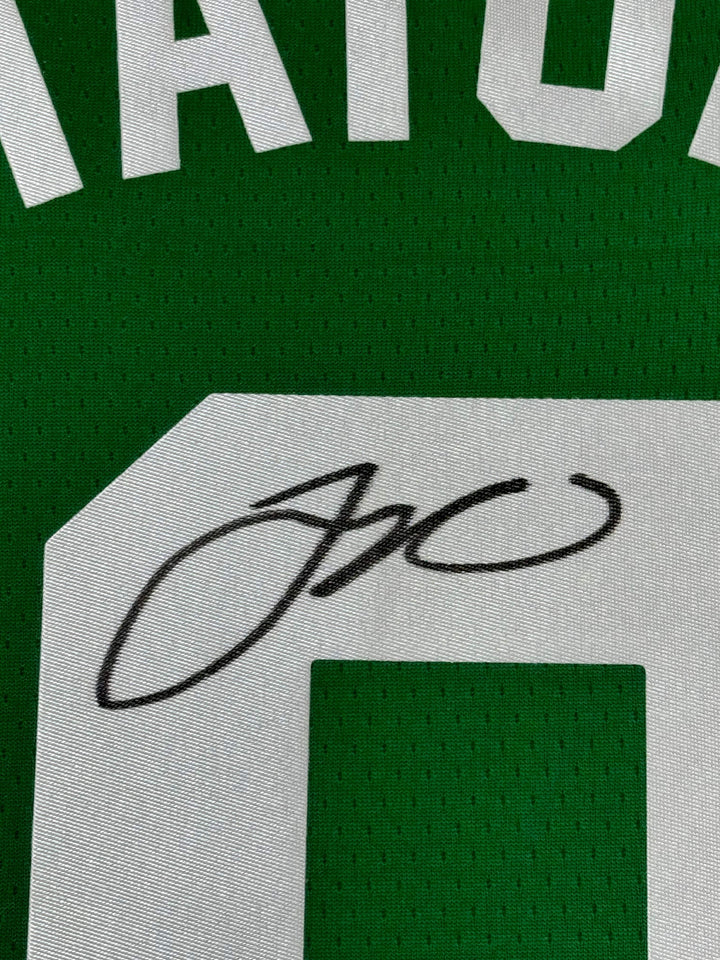 FRAMED Autographed/Signed JAYSON TATUM 33x42 Celtics Green Jersey Fanatics COA