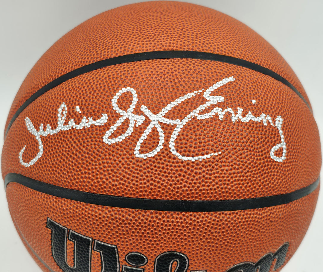 Julius "Dr. J" Erving Auto Authentic Series Indoor Outdoor Basketball 76ers BAS