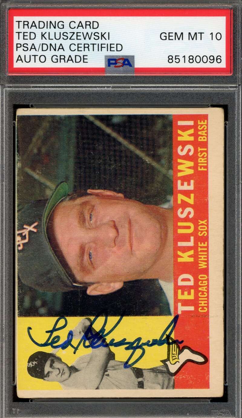 Ted Kluszewski Gem Mint 10 PSA DNA Signed 1960 Topps Autograph