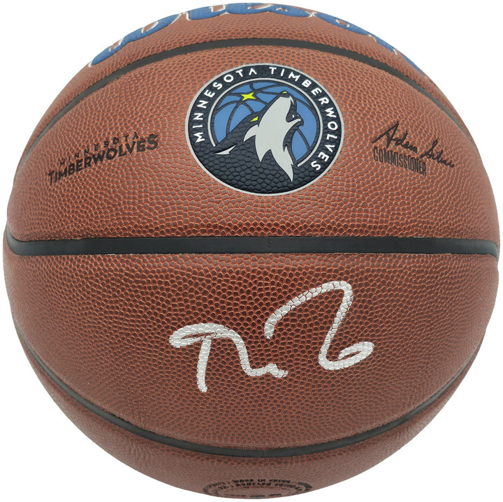 Kevin Garnett Signed Composite Leather Logo Basketball Timberwolves BAS Witness