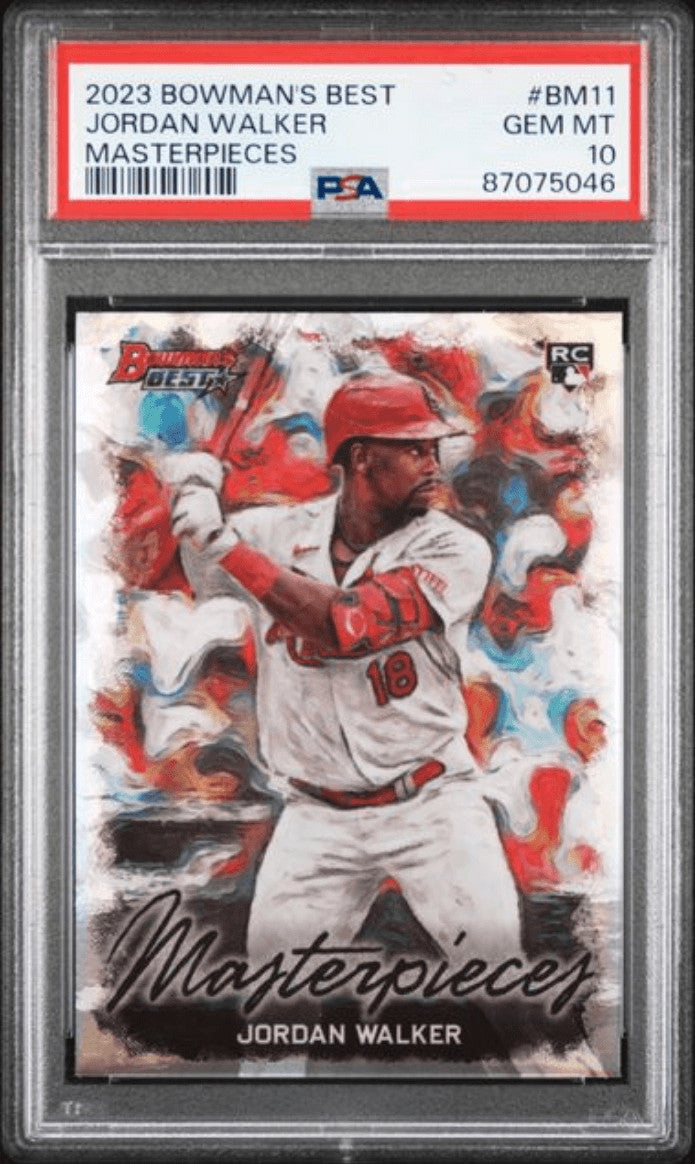 Graded 2023 Bowmans Best Jordan Walker #BM11 Masterpieces RC Card PSA 10