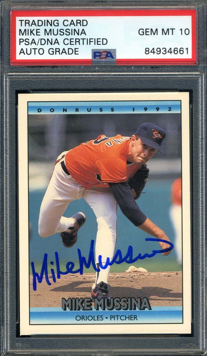 Mike Mussina Gem Mint 10 PSA DNA Signed 1992 Donruss Autograph