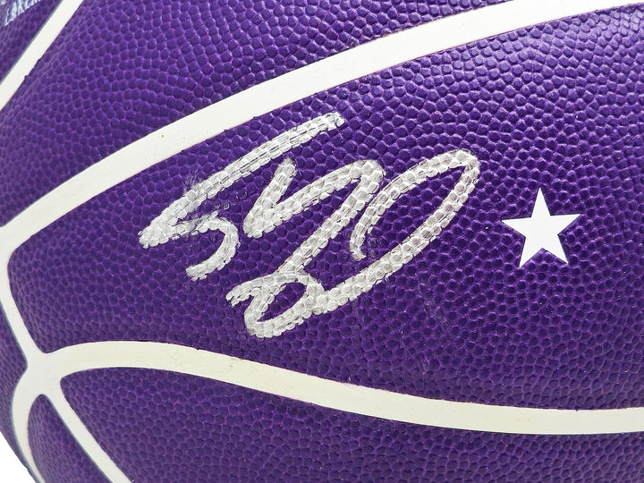 Shaquille O'Neal Signed Purple City Edition Basketball Lakers Beckett Witness