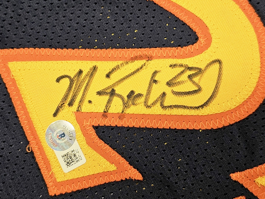 Warriors Chris Mullin Tim Hardaway Richmond Auto Blue Jersey Run TMC HOF Beckett