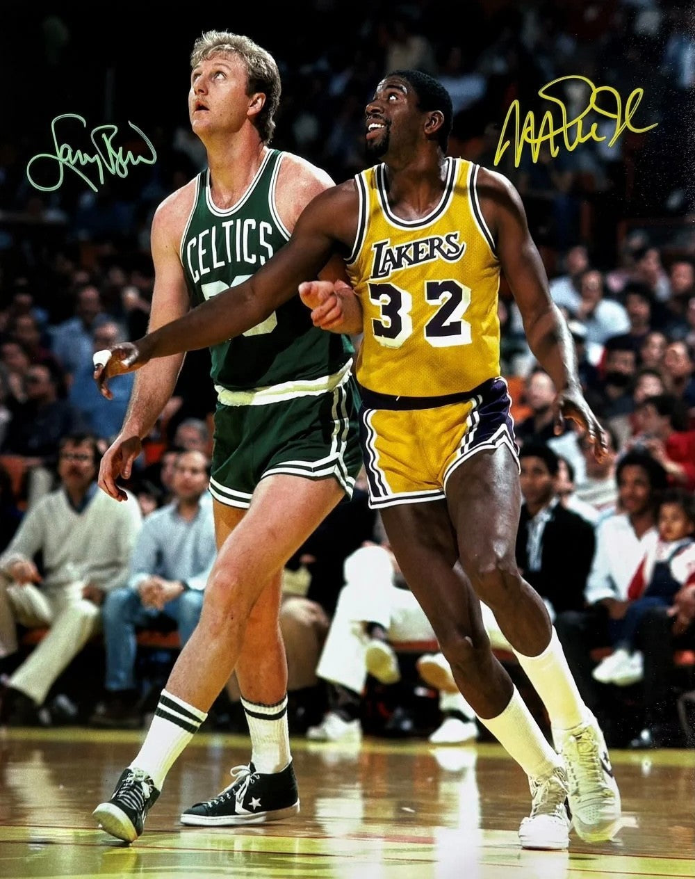 Larry Bird Magic Johnson Dual Signed 16x20 Framed Photo HOF  Auto BAS PSA COA