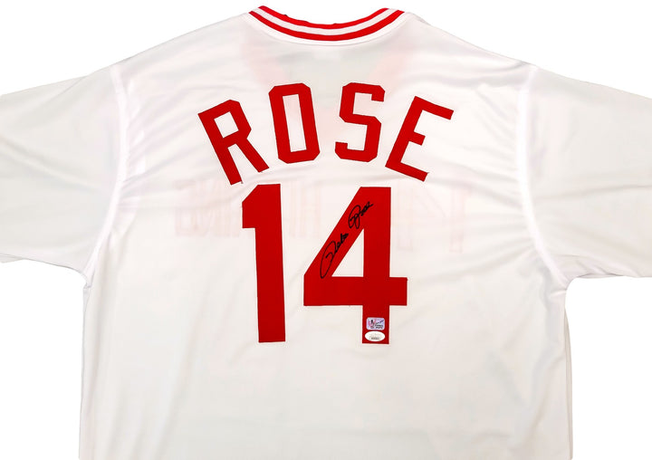 Cincinnati Reds Pete Rose Autographed Signed White Jersey JSA