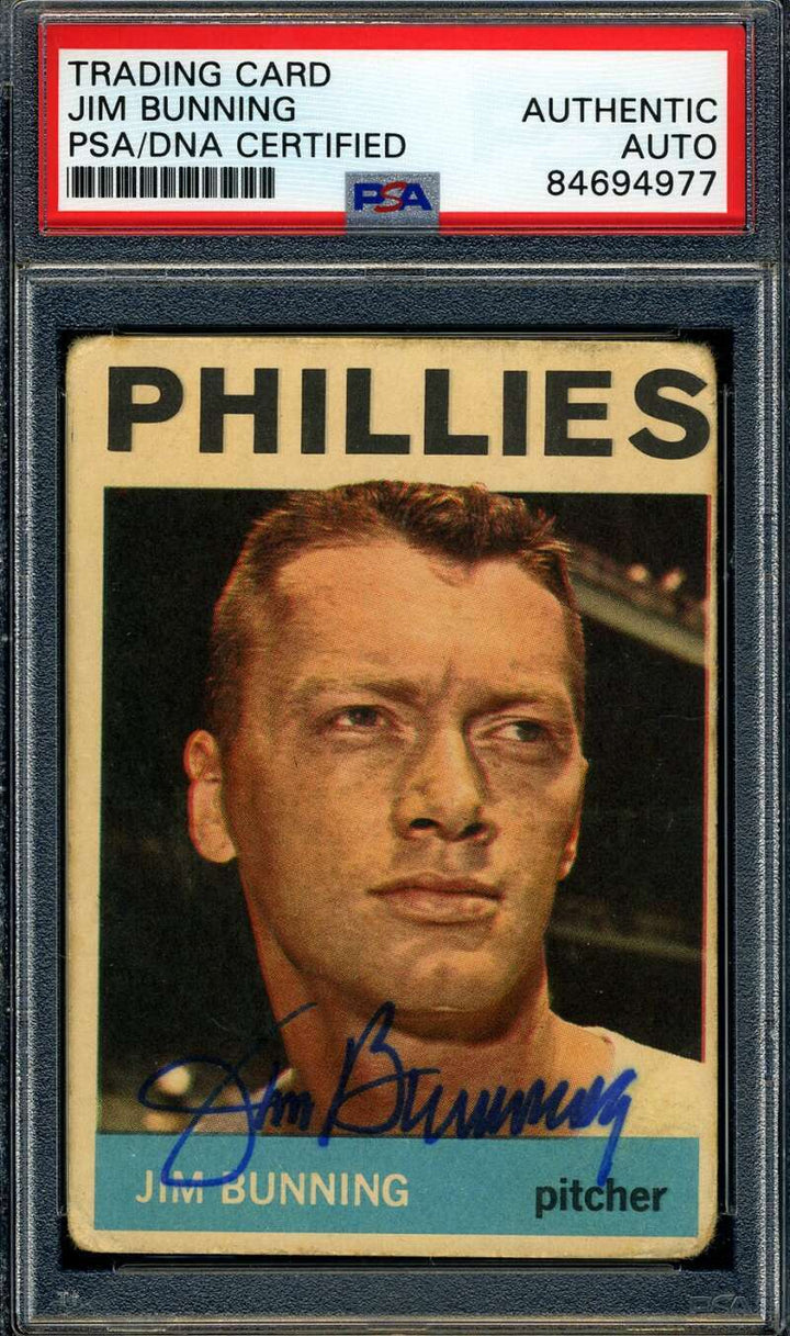 Jim Bunning PSA DNA Signed 1964 Topps Venezuelan Autograph