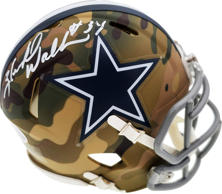 Herschel Walker Signed Dallas Cowboys Camo Speed Mini Helmet Beckett BAS