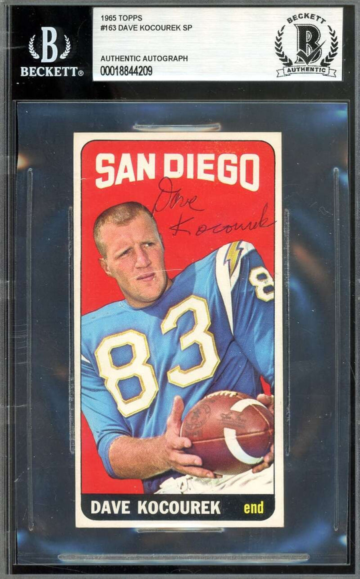 Dave Kocourek Beckett BAS Signed 1965 Topps SP Autograph