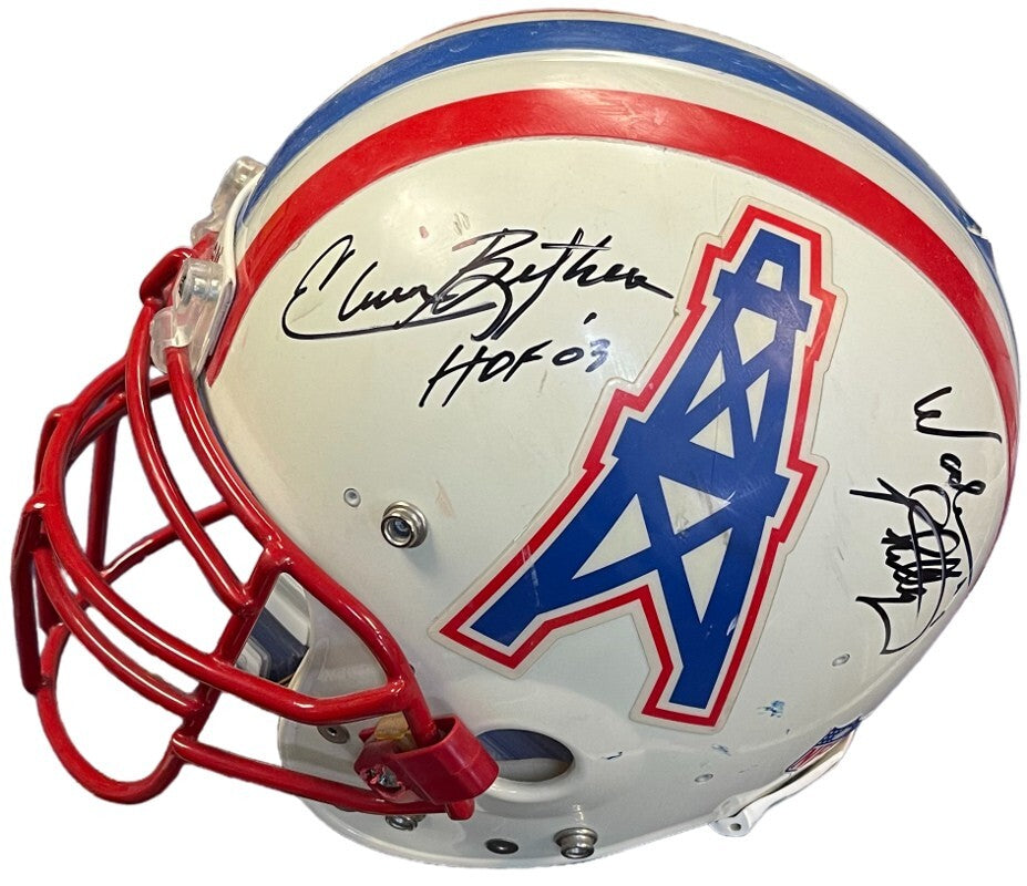 1980’s Oilers Luv Ya Game Used Signed Helmet 4 Sig Pastorini/Bethea/Phillips–PSA