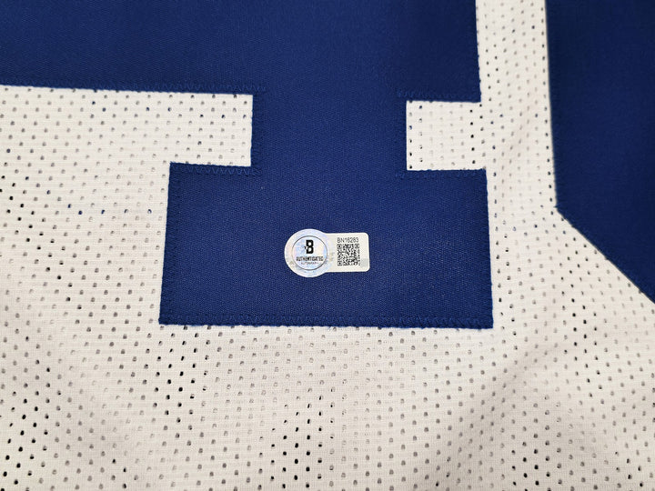 Dallas Cowboys Daryl Johnston Signed White Jersey "Moose" Beckett