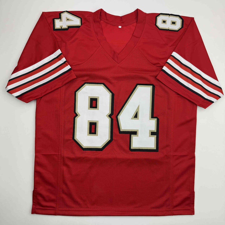 Autographed/Signed Brent Jones San Francisco Red Alternate Jersey Beckett COA