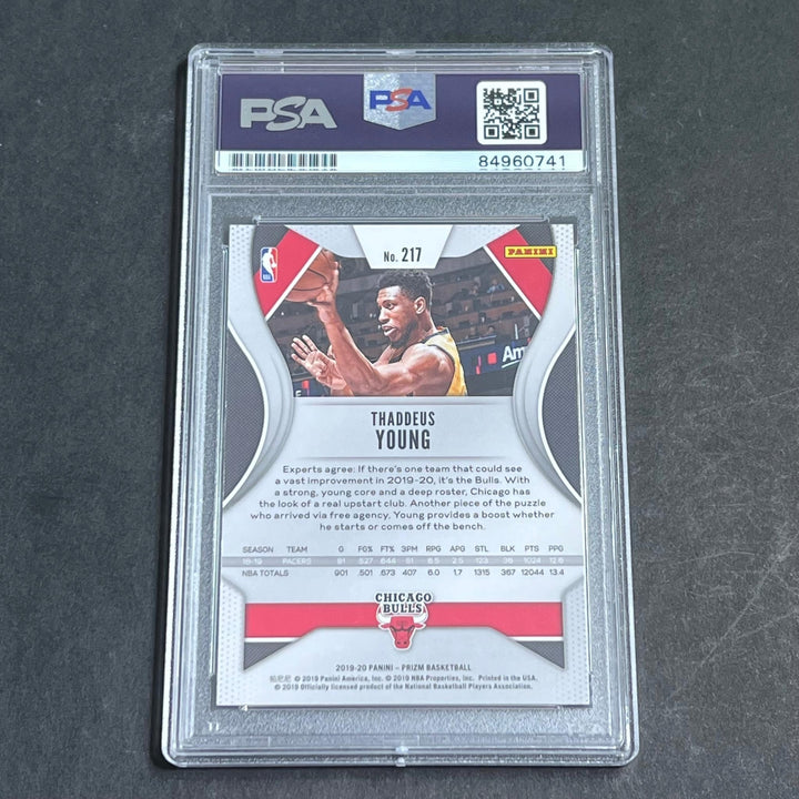 2019-20 Panini Prizm #217 Thaddeus Young Signed Card AUTO PSA Slabbed Bulls