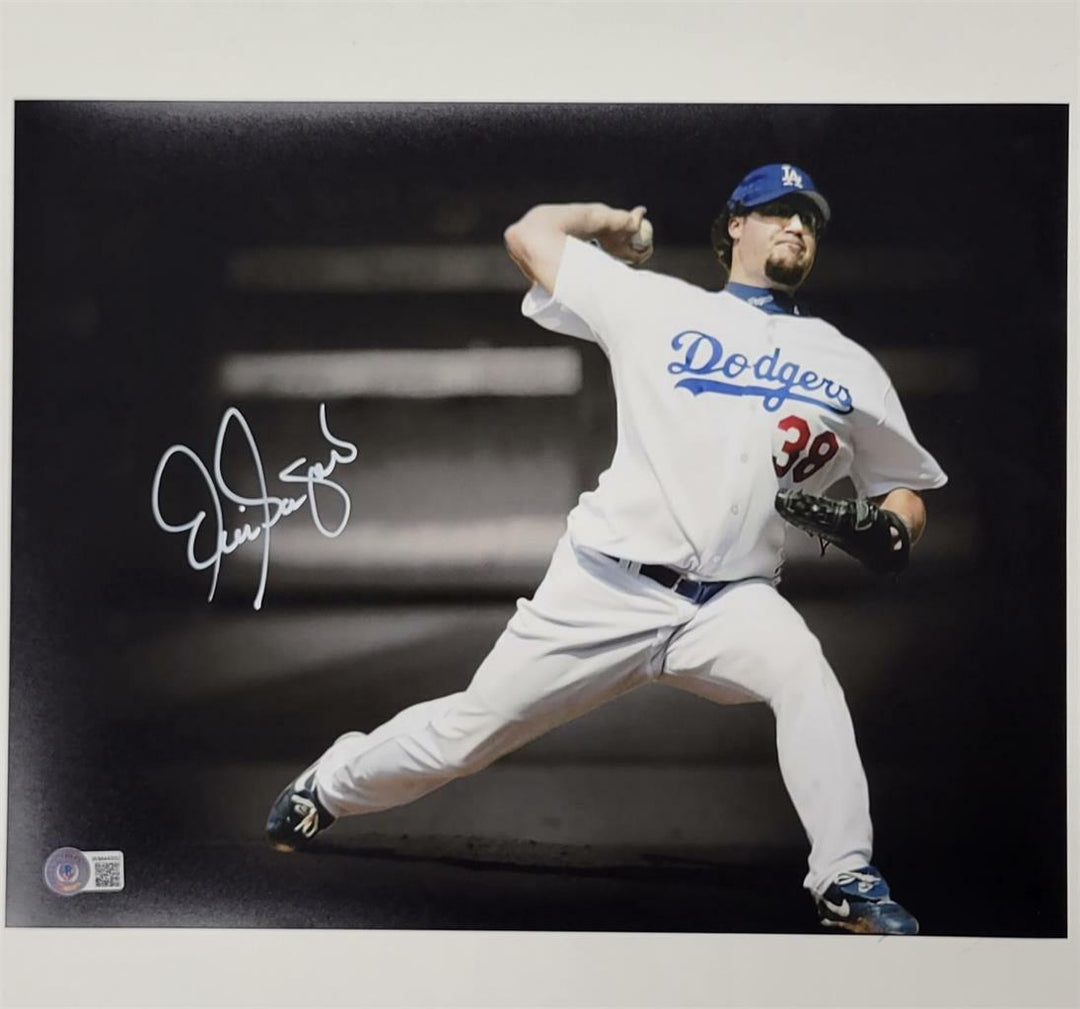 Eric Gagne Full Autograph signed LA Dodgers 11x14 Photo ~ Beckett BAS Witness