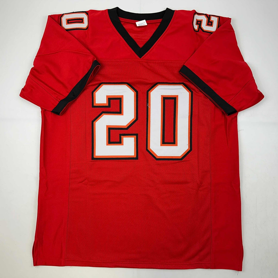 Facsimile Autographed Ronde Barber Tampa Bay Red Reprint Jersey Size Men's XL