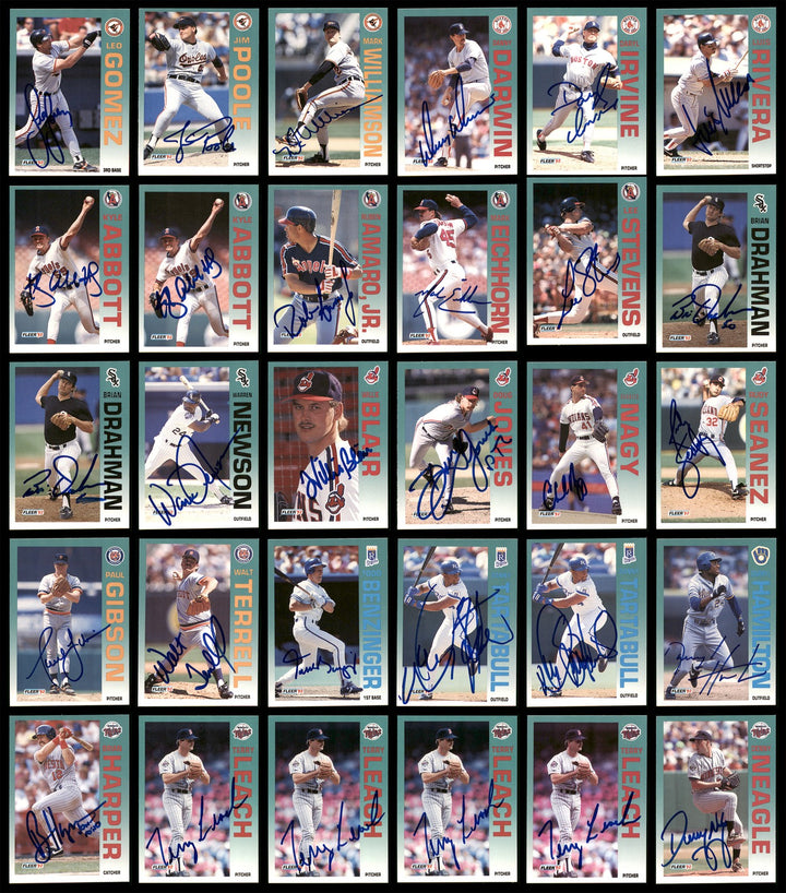 1992 Fleer Baseball Autographed Signed Cards Lot Of 115