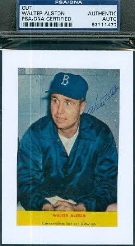 Walt Alston Signed 50`s Photo Psa/dna Autograph Authentic