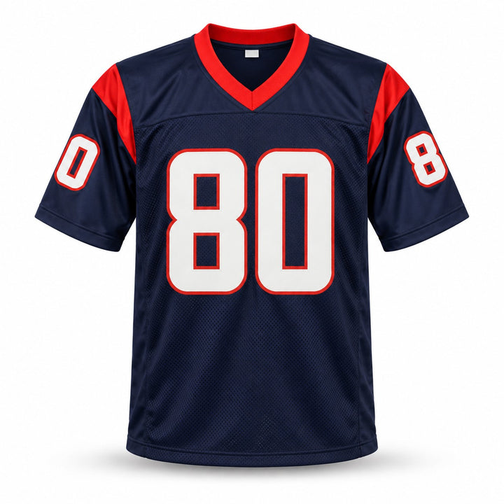 Andre Johnson Signed Houston Texans Blue Jersey Beckett BAS Witness