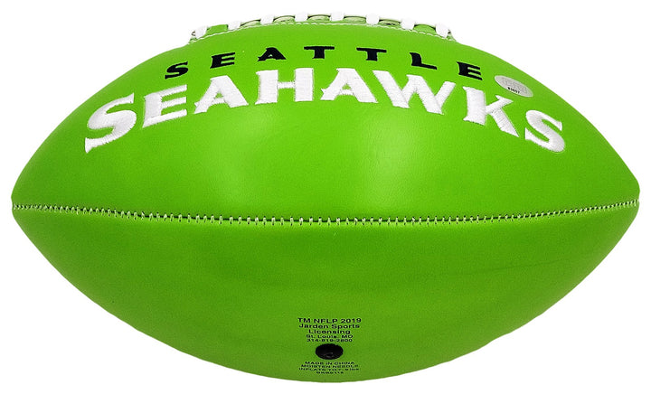 Steve Largent & Jim Zorn Signed Seattle Seahawks Green Logo Football MCS Holo