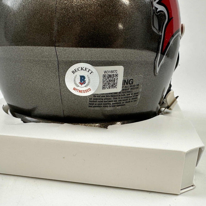 Autographed/Signed Simeon Rice Tampa Bay Buccaneers Mini Helmet Beckett BAS COA