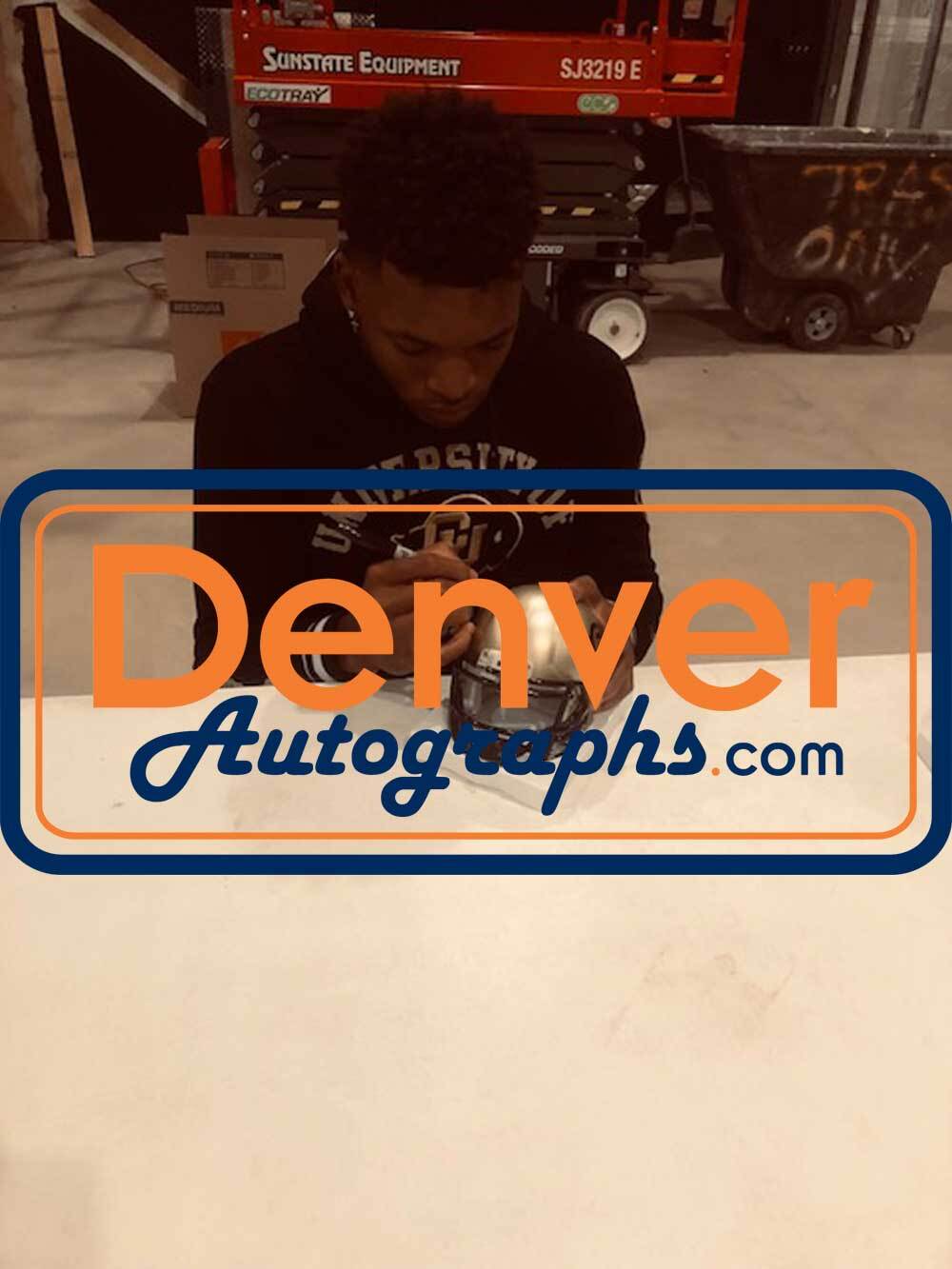 Jimmy Horn Jr. Signed Colorado Buffalos Gold Mini Helmet Beckett 42403