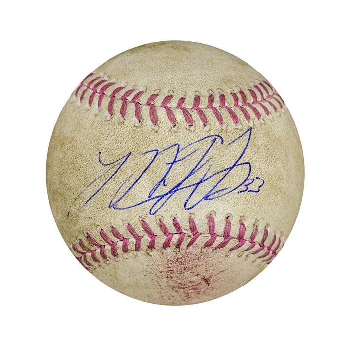 MATT HARVEY SIGNED GAME USED MOTHER'S DAY PINK BALL NY METS PITCH STARLING MARTE