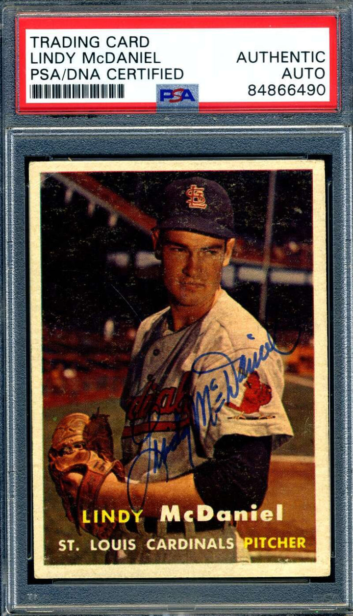Lindy McDaniel PSA DNA Signed 1957 Topps Rookie Autograph