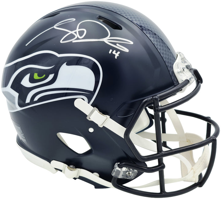 Sam Darnold Auto Seahawks Blue Full Size Speed Authentic Helmet Beckett Witness