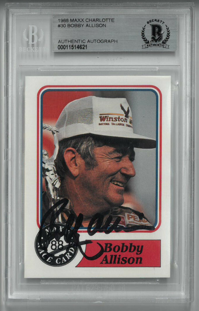 Bobby Allison signed NASCAR 1988 Maxx Charlotte RC Card-Beckett BAS #00011514621