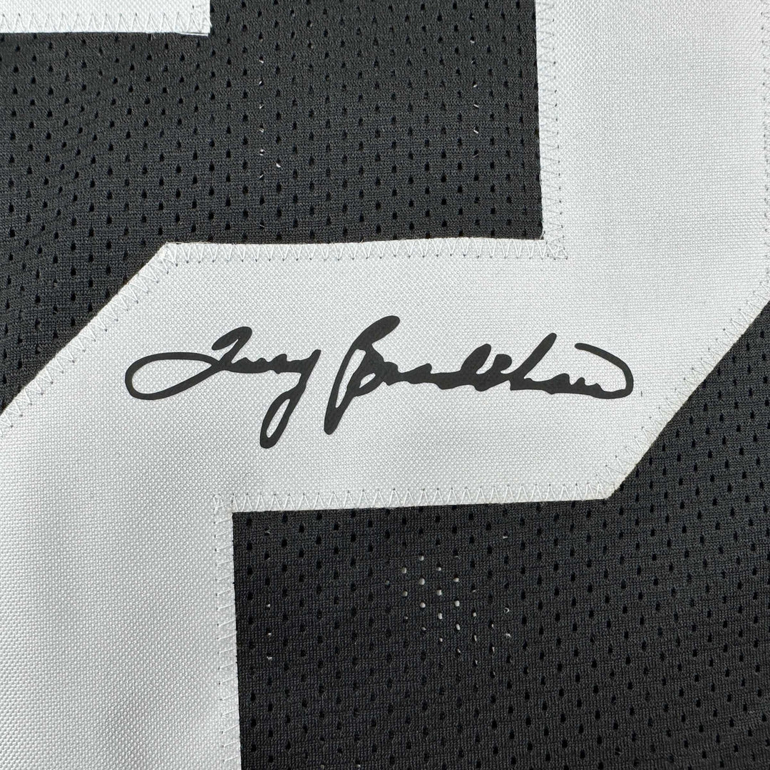 Facsimile Autographed Terry Bradshaw Pittsburgh Black Reprint Jersey Men's XL