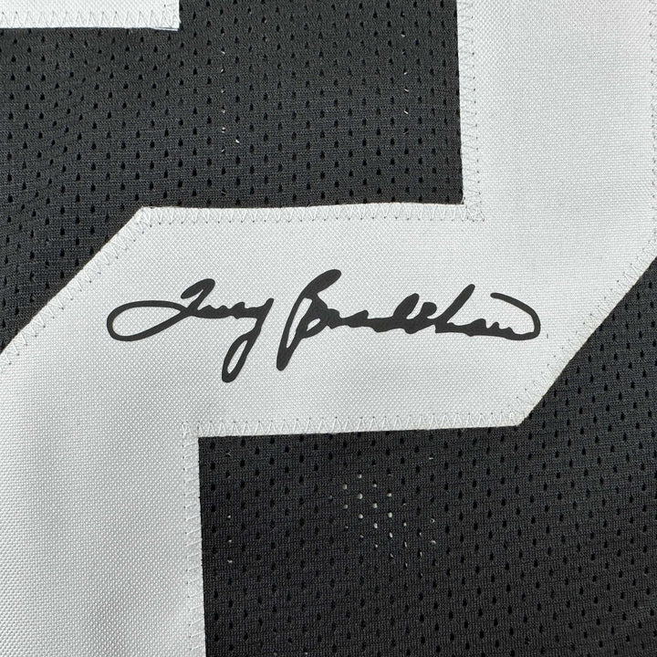 Facsimile Autographed Terry Bradshaw Pittsburgh Black Reprint Jersey Men's XL
