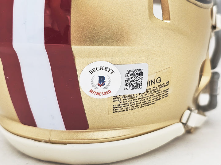 Arik Armstead Auto Signed San Francisco 49ers Gold Speed Mini Helmet Beckett Wit