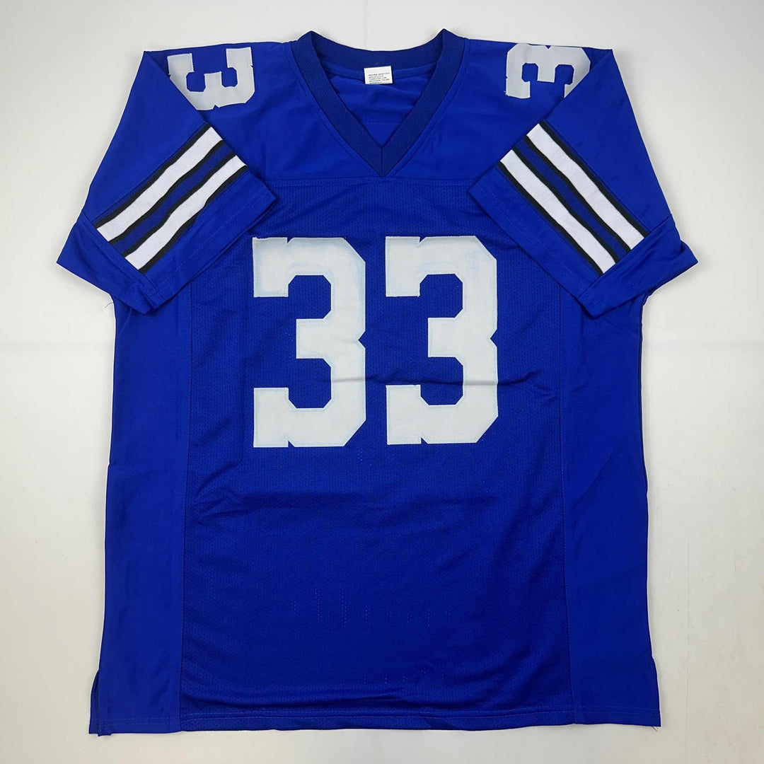 Facsimile Autographed Tony Dorsett Dallas Blue Reprint Jersey Size Men's XL