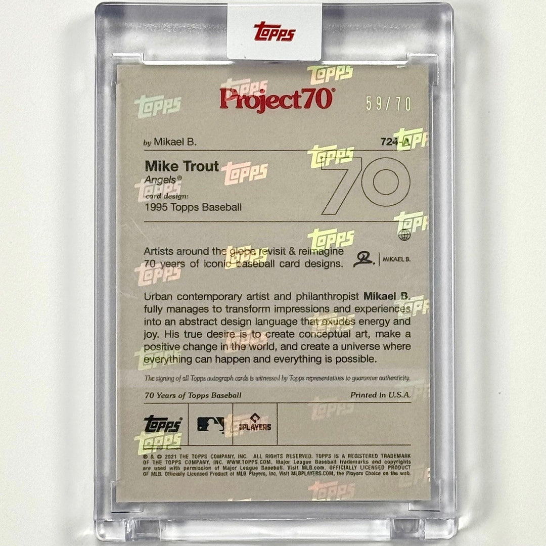 Topps Project 70 Mikael B #724-A Mike Trout 1995 autograph On-Card Auto # /70