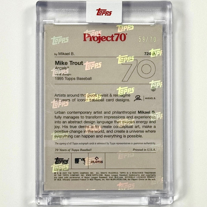Topps Project 70 Mikael B #724-A Mike Trout 1995 autograph On-Card Auto # /70