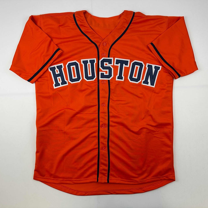 Facsimile Autographed Jose Altuve Houston Orange Reprint Auto Jersey Men's XL