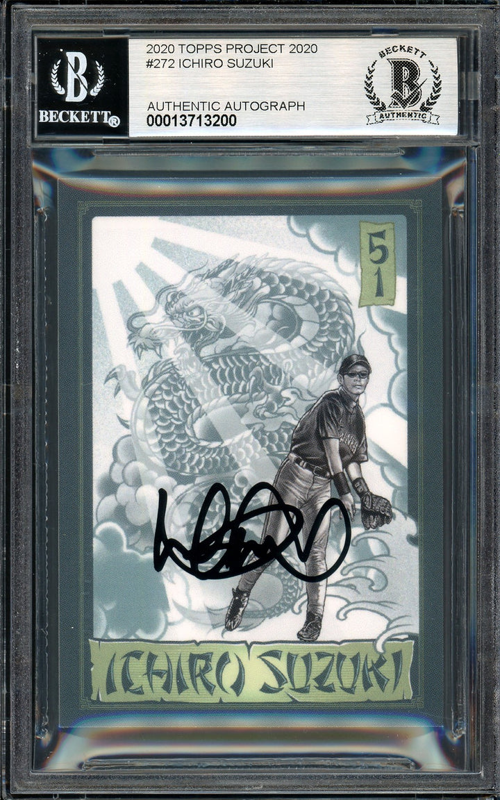 Ichiro Suzuki Auto Topps Project 2020 Mister Cartoon Card 272 Sig 10 #/10 BAS