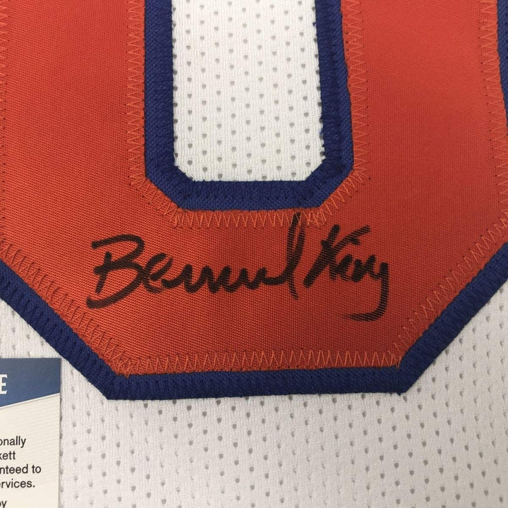Autographed/Signed Bernard King New York White Jersey Beckett BAS COA