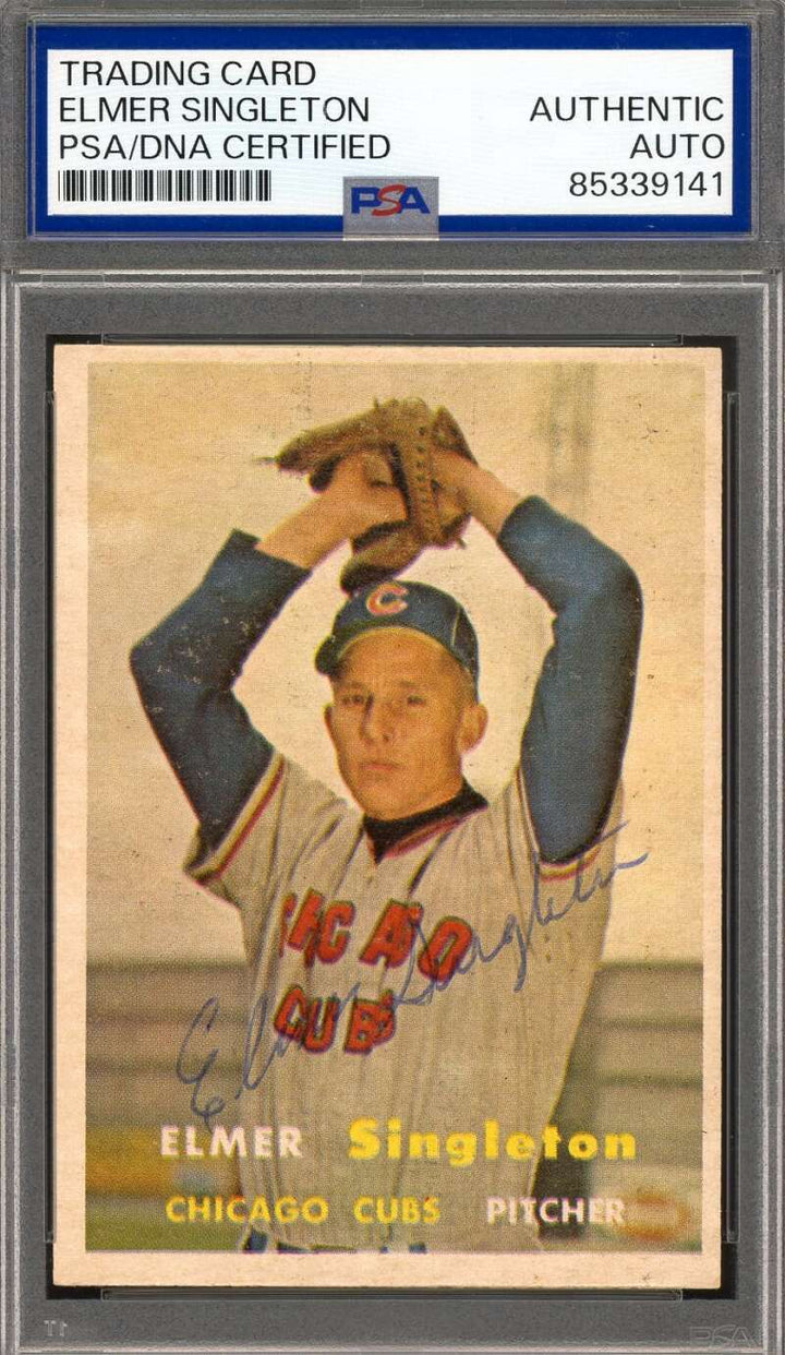Elmer Singleton PSA DNA Signed 1957 Topps Autograph