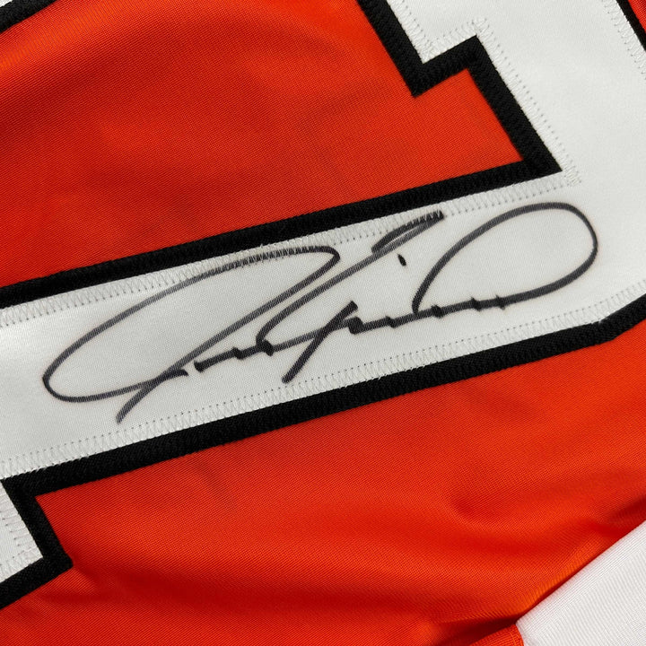 Autographed/Signed Jeremy Roenick Philadelphia Orange Jersey Beckett BAS COA