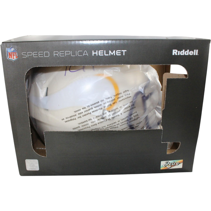 Randy Moss Autographed/Signed Minnesota Vikings F/S Retro Helmet Beckett 56330