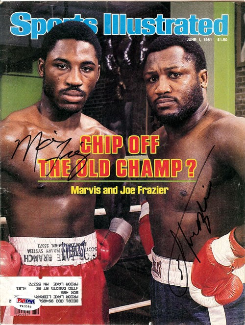 Joe Frazier & Marvis Frazier Auto Sports Illustrated Magazine Cover PSA/DNA