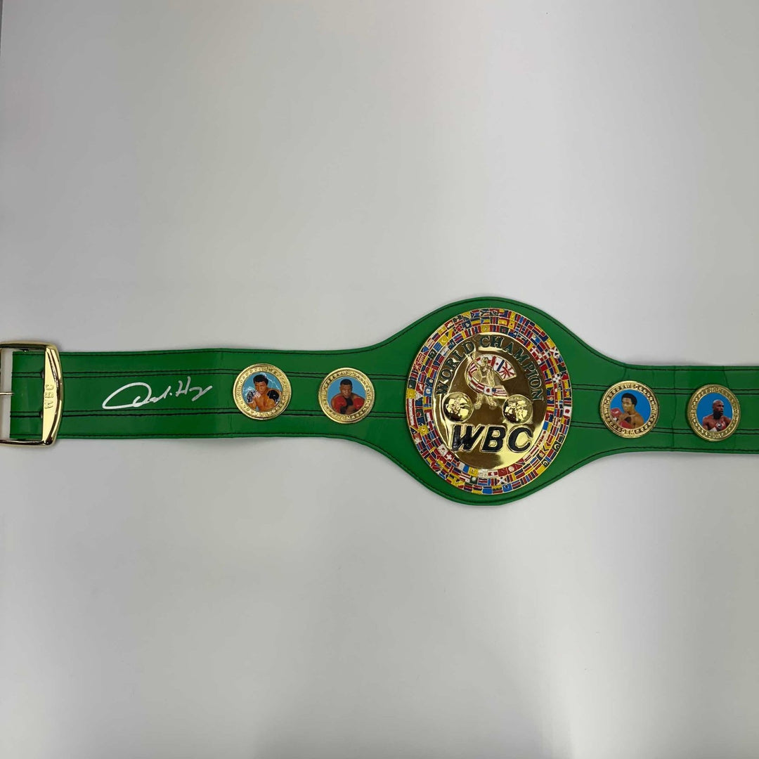 Autographed/Signed Oscar De La Hoya WBC Green Championship Belt BAS COA
