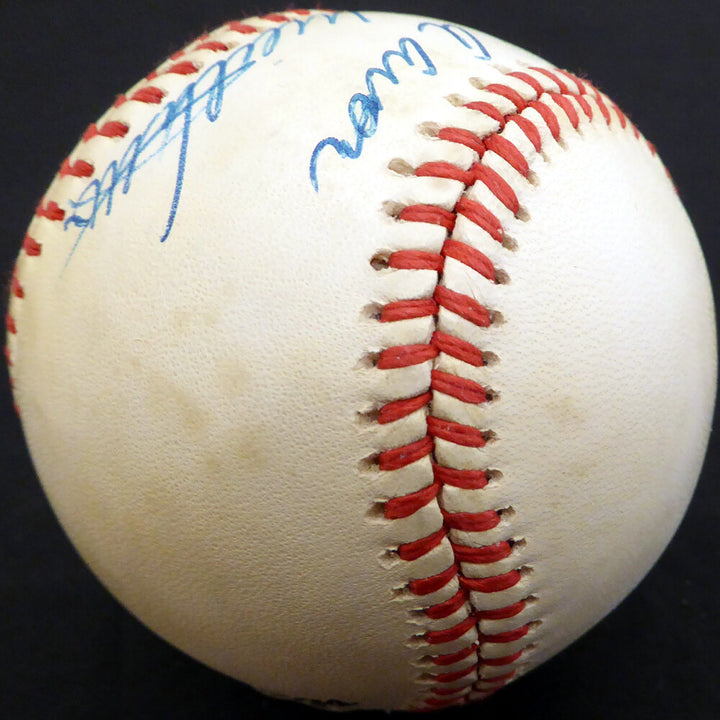 Hank Aaron & Eddie Mathews Signed NL Baseball Milwaukee Braves Beckett