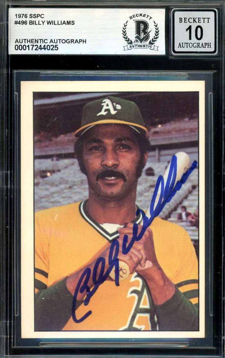 Billy Williams Gem Mint 10 Beckett BAS Signed 1976 SSPC Autograph