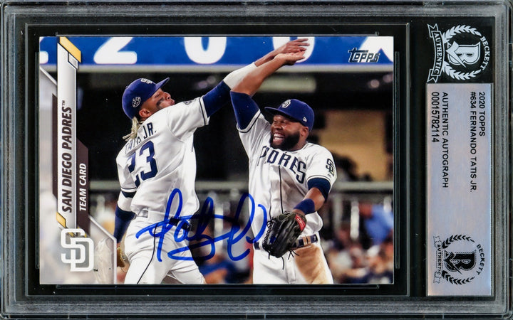 Fernando Tatis Jr. Signed 2020 Topps Card #634 San Diego Padres Beckett