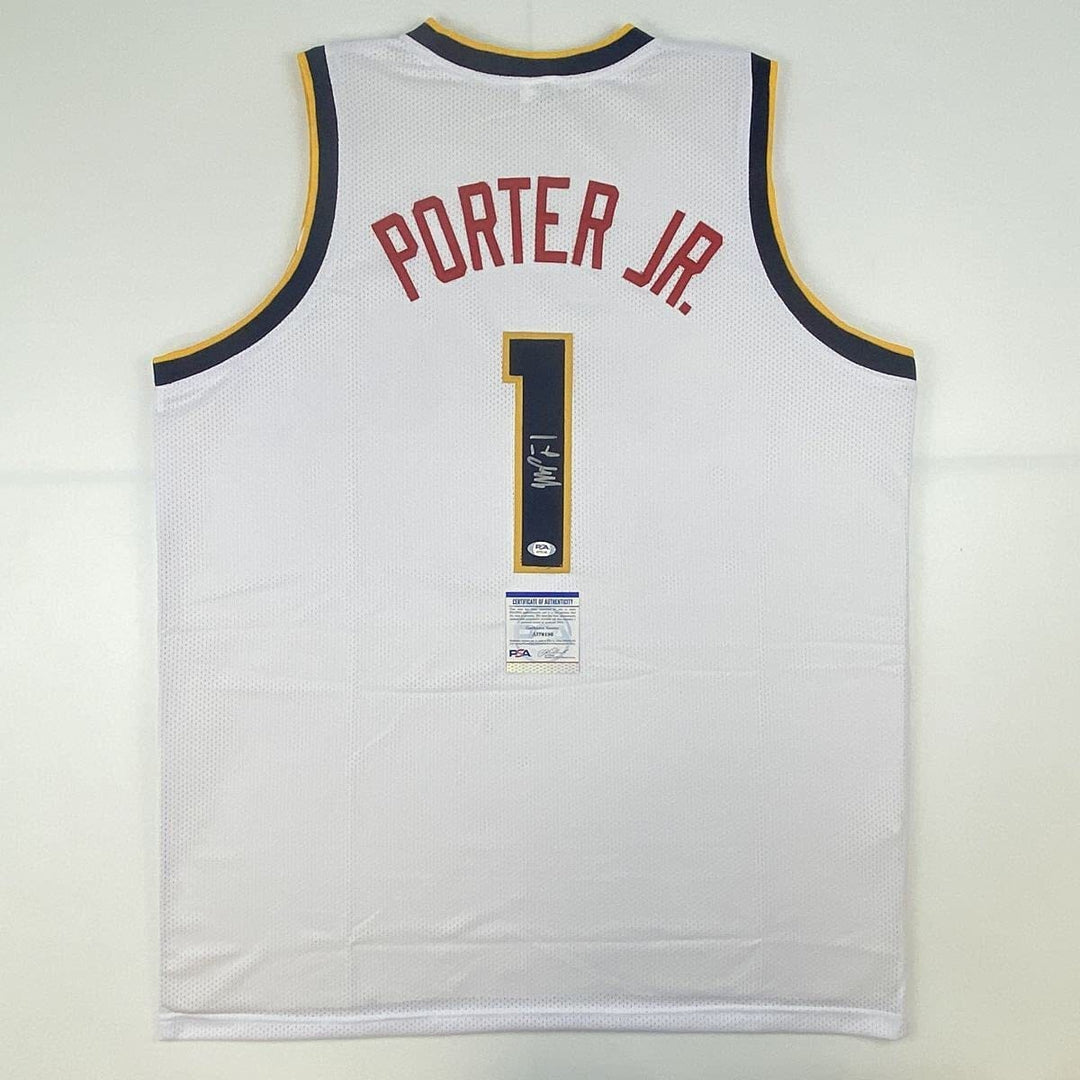 Autographed/Signed MICHAEL PORTER JR Denver White Basketball Jersey PSA/DNA COA