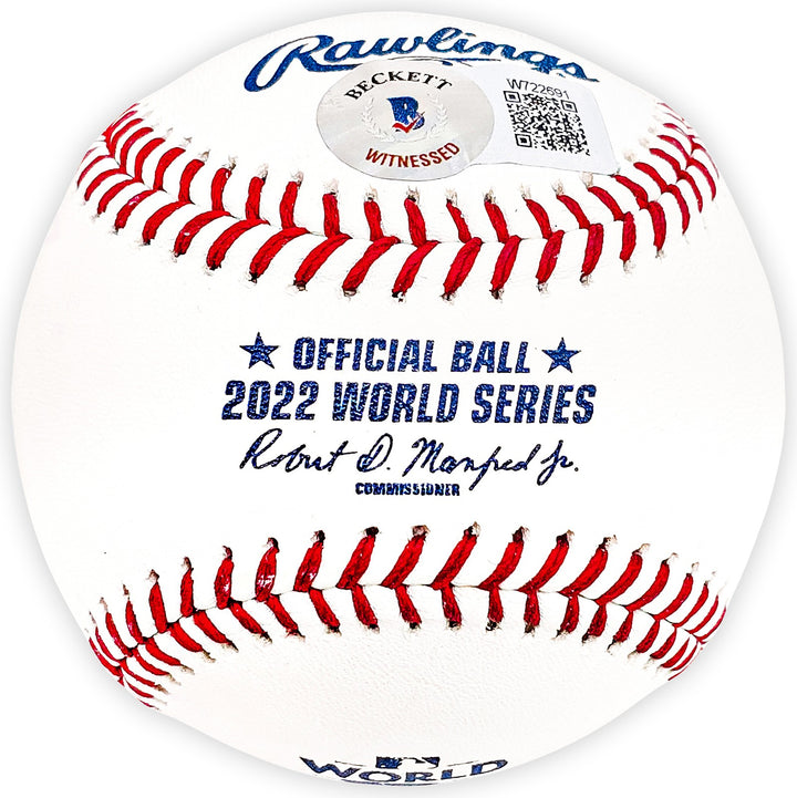 Michael Brantley Signed Official 2022 WS Logo MLB Baseball Astros Beckett BAS