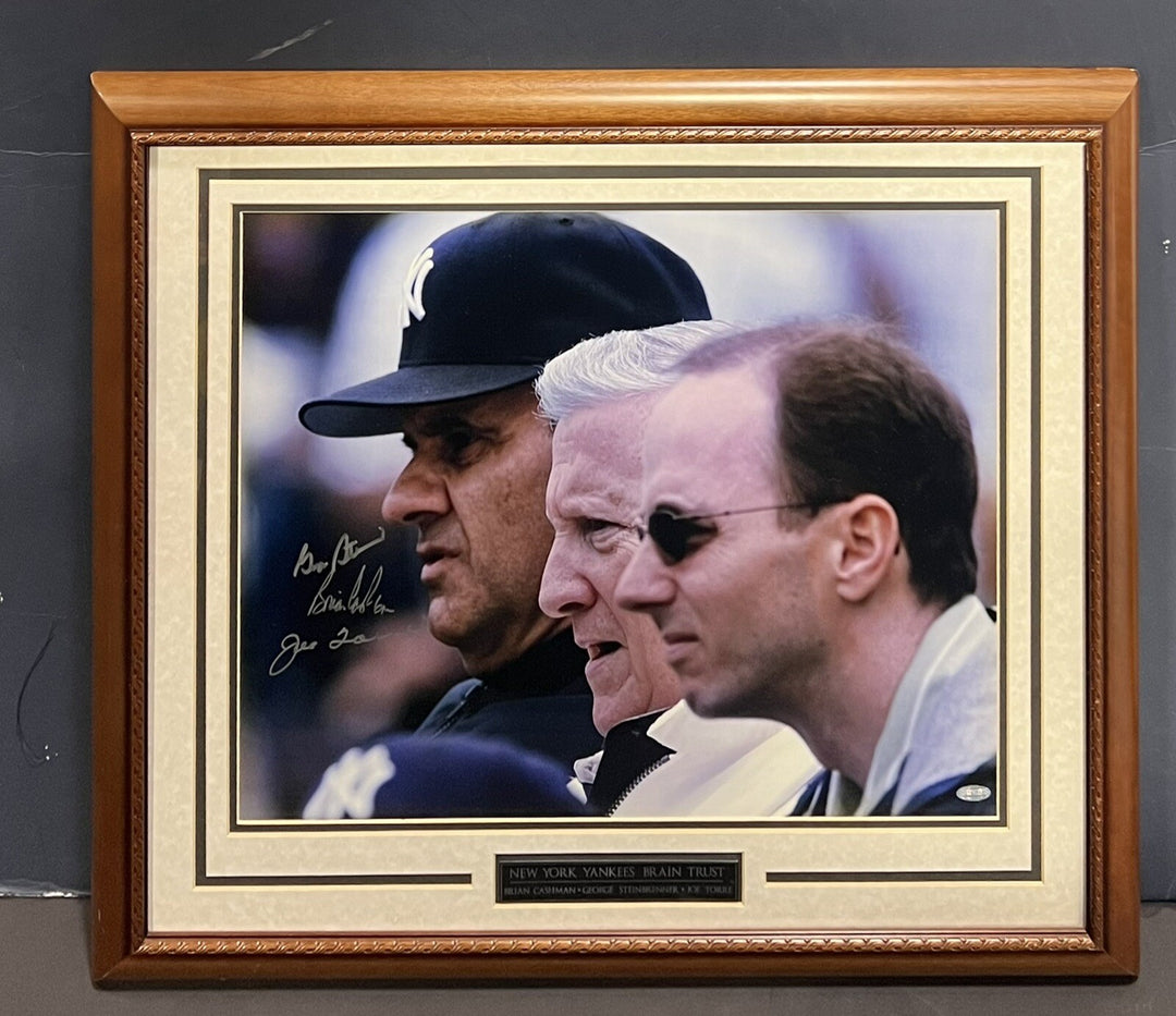 George Steinbrenner Cashman Joe Torre Signed 16x20 Photo Framed Auto Steiner